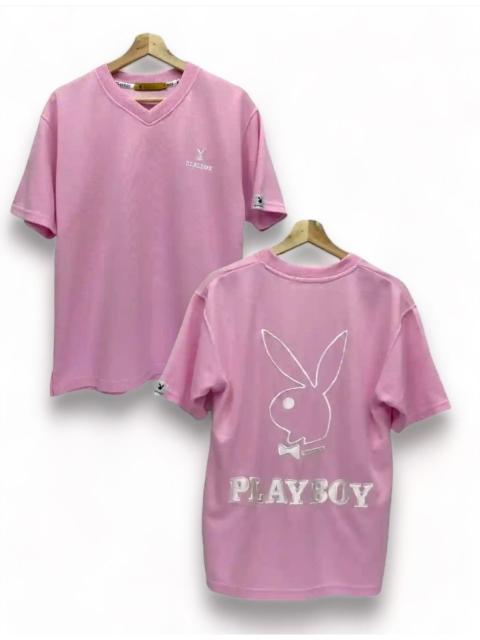 Other Designers Playboy × Vintage - 90’s PLAYBOY Embroidery Big Bunny Spell Out Pink T-Shirt