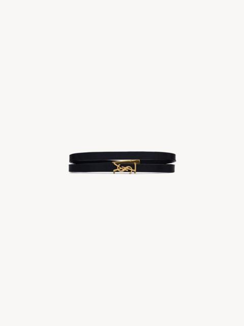 CASSANDRE DOUBLE WRAP BRACELET IN LEATHER AND METAL