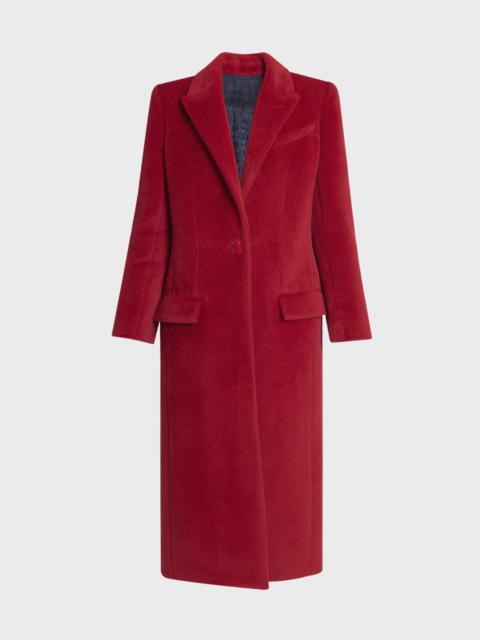 Long Single-Breasted Wool Coat