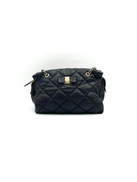 Ferragamo Black Barau Chain Shoulder Bag