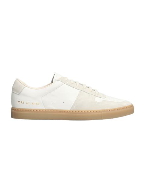 Common Projects Bball Slim Sneakers In White Suede And Leather