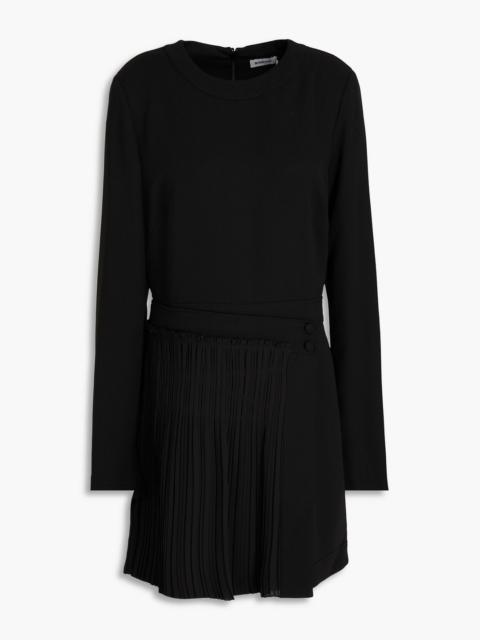 SIMKHAI Zabelle pleated crepe and georgette mini dress