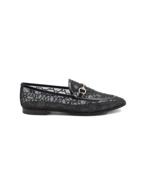 GUCCI New Jordaan Gg Crystal Loafers