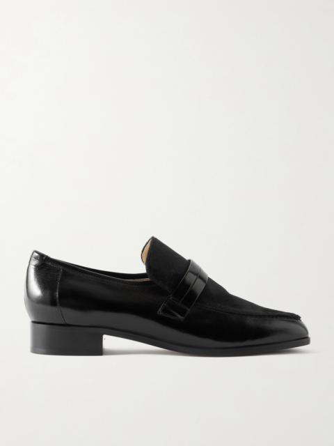 JAMIE HALLER Mod Calf Hair And Glossed-leather Loafers