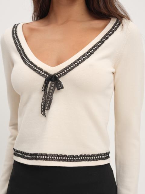 For Love & Lemons Greta Long Sleeve Knit Top