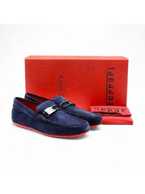 Tod’s for Ferrari Suede Gommino Driving Loafers Navy Blue UK 7 US 8 - NWB $695