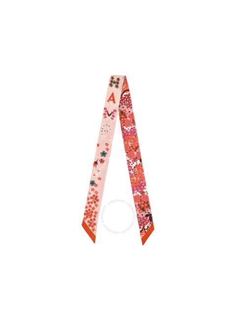 Longchamp All-Over Floral Print Silk Scarf