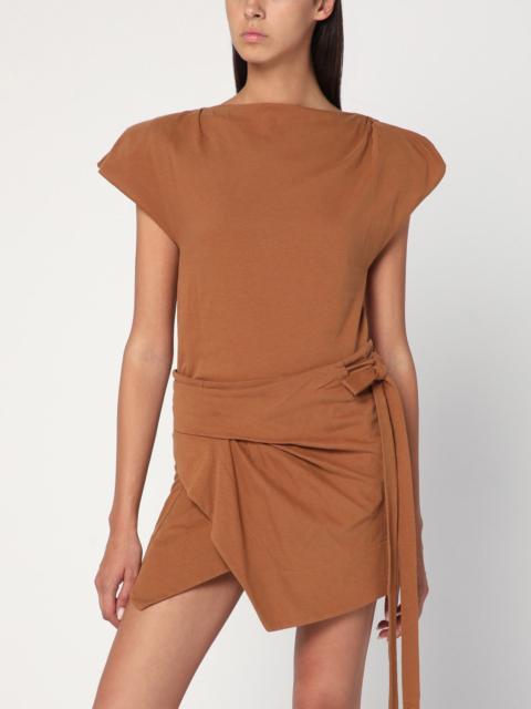 Isabel Marant Asymmetrical Sebani T-shirt in caramel colour