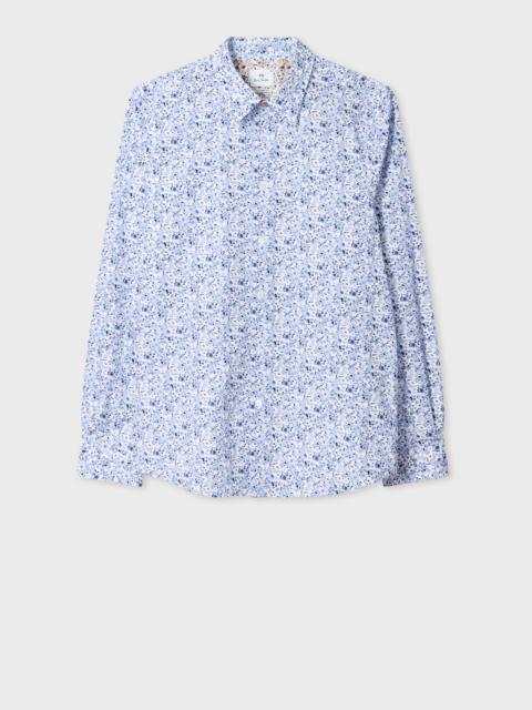 Paul Smith Blue 'Good Fortune Floral' Tailored-Fit Shirt