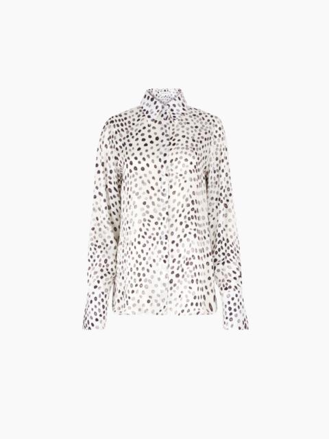 NINA RICCI Polka Dot Satin Shirt With Bell Cuffs