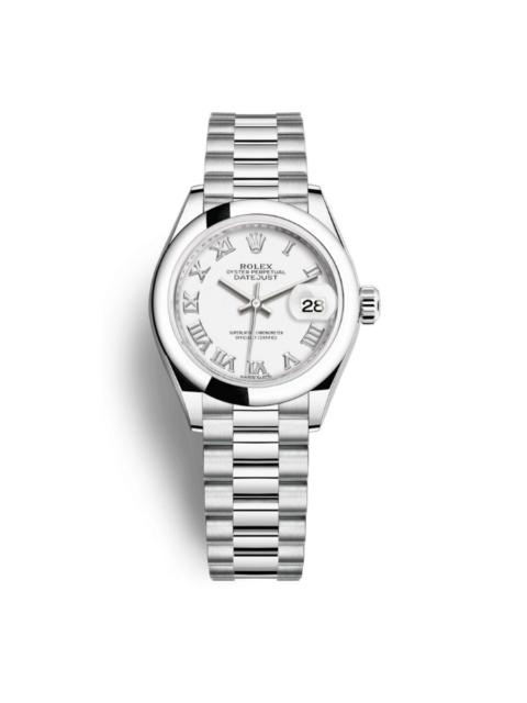 ROLEX Rolex Lady-Datejust White Dial Automatic Platinum President Watch 279166WRP