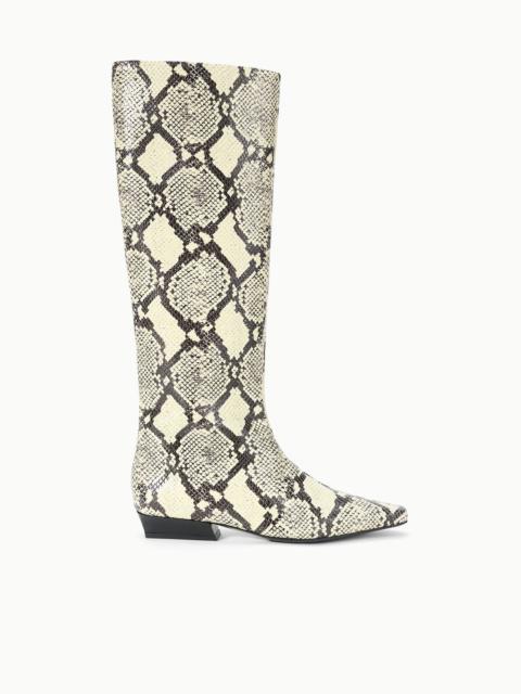 STAUD STAUD WALLY FLAT BOOT WHITE SNAKE