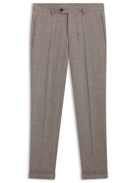 BOSS MICRO-PATTERNED TAPERED-FIT TROUSERS IN VIRGIN WOOL