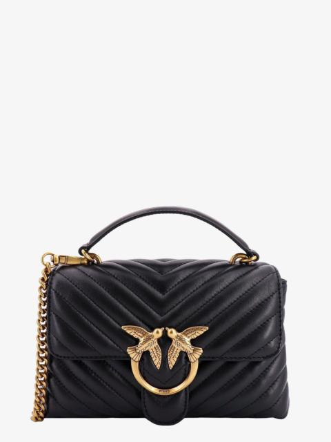 Pinko Matelassã© Leather Handbag With Iconic Love Birds Buckle