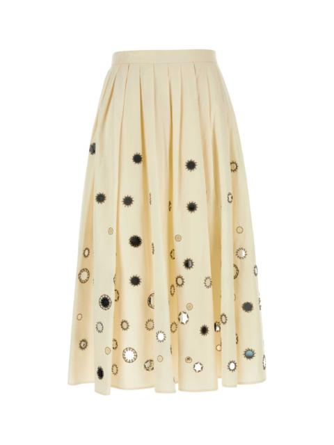 Prada Prada Women Cream Cotton Skirt