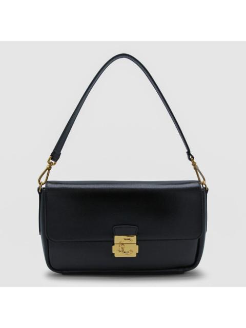 Other Designers Coccinelle Black Leather C-Me Lock Shoulder Bag