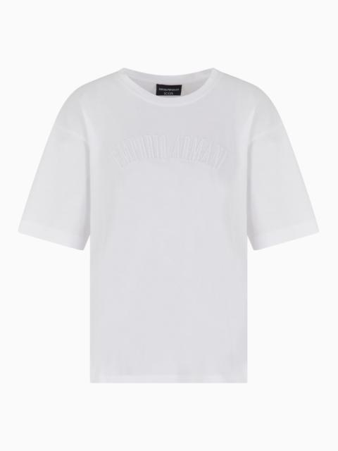 EMPORIO ARMANI SUPIMA JERSEY T-SHIRT WITH ICON LOGO EMBROIDERY