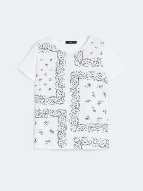 WEEKEND Max Mara Embroidered linen and stretch cotton jersey T-shirt - WHITE