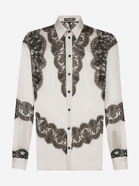 Silk shirt with embroidery