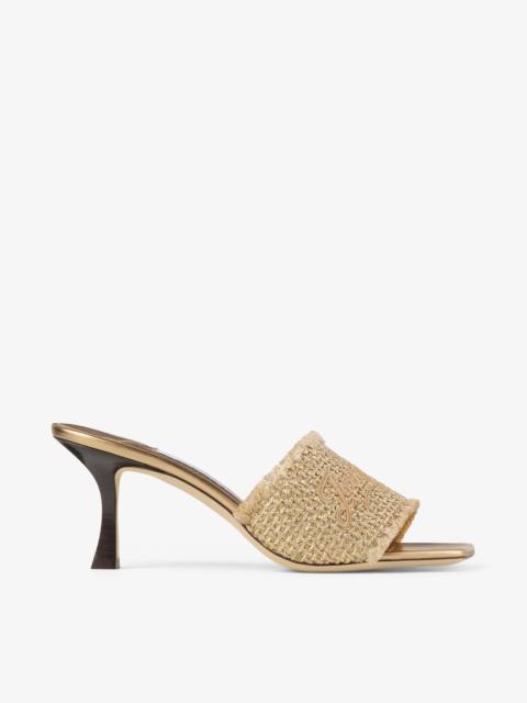 JIMMY CHOO Alexia 70
Gold Woven Lurex Sandals