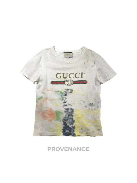 GUCCI Gucci GG  Vintage Logo T-Shirt - Tie Dye White  S