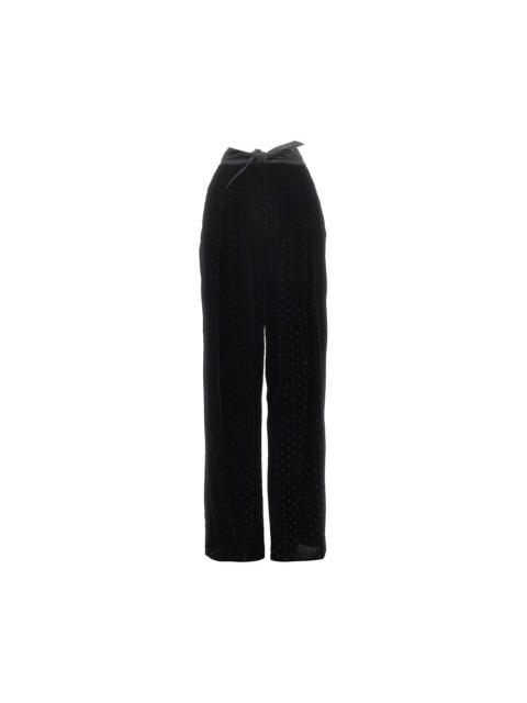EMPORIO ARMANI Emporio Armani Lurex Polka-dot Velvet Pants Black