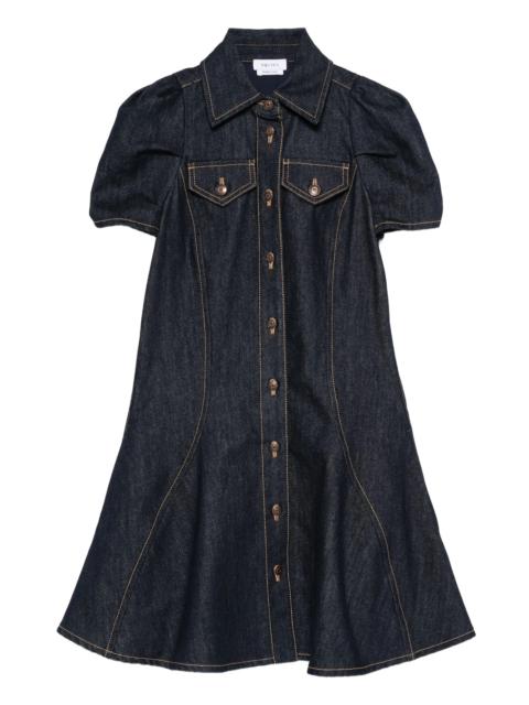 Alexander McQueen puff-sleeve button-front denim dress