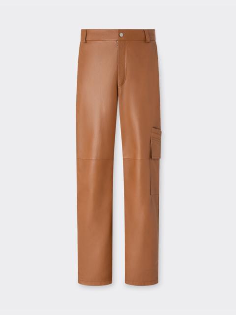 Ferrari Deer-effect nappa leather cargo pants