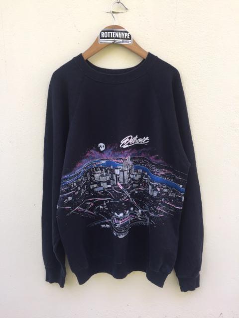 Other Designers Vintage - Vintage 91’ Detroit Full City Print Crewneck Pullover