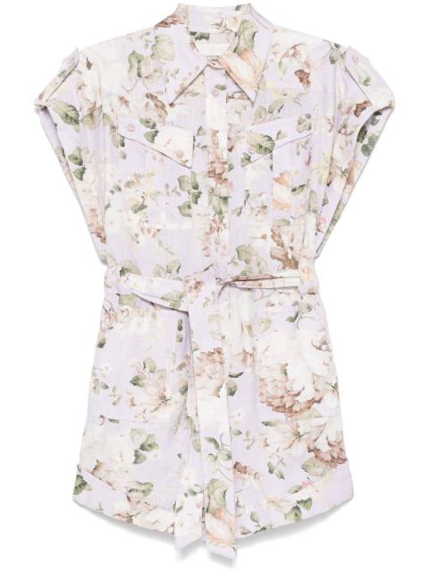 Zimmermann Women Acacia Printed Linen Playsuit
