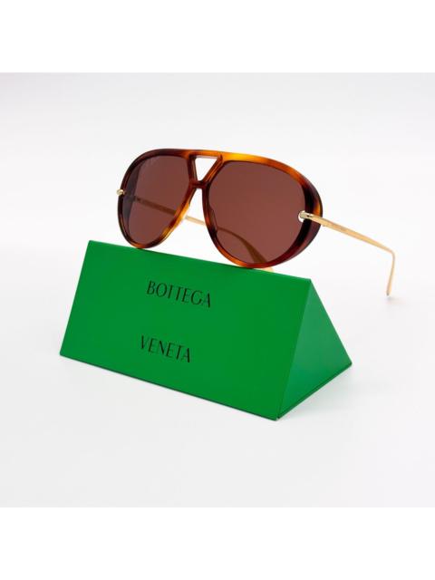 Bottega Veneta NWT Bottega Veneta BV1274S 003 Aviator Gold Brown Unisex Sun