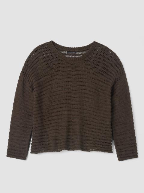 EILEEN FISHER Peruvian Organic Cotton Cord Crew Neck Top