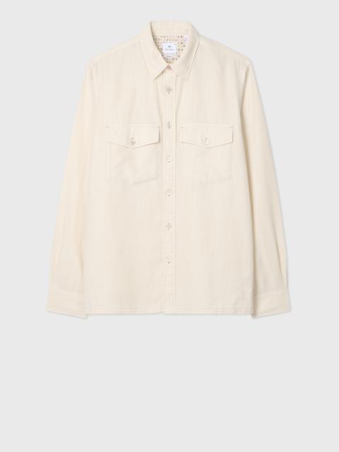 Paul Smith Ecru Lyocell-Cotton Patch-Pocket Shirt