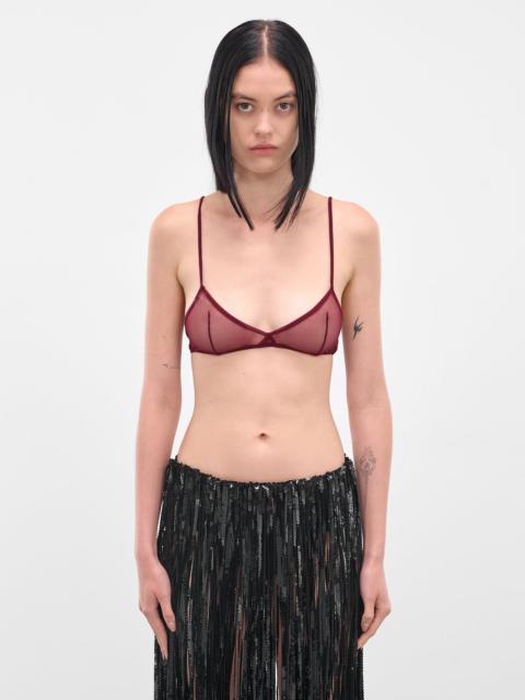 ioannes Red Semi-Sheer Mesh Bralette