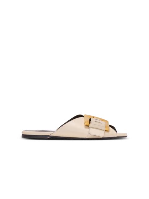 Balmain Anthem flat leather sandals