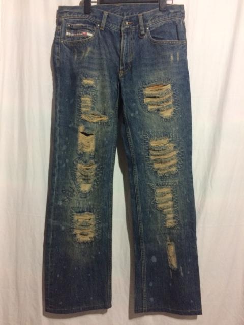 Other Designers Designer - Nicole Club For Men Distressed Denim Jeans Camo Patchwork