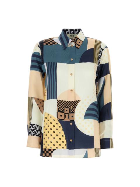 FENDI geometric-print silk shirt