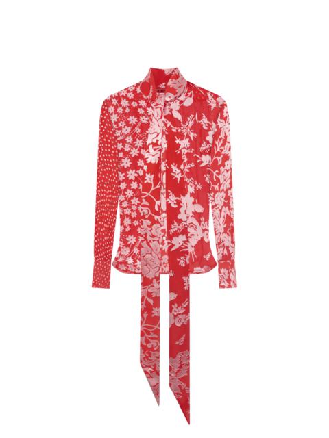 Marine Serre Regenerated Raso Silk Scarves LS Blouse