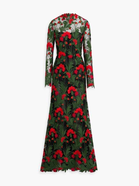 Oscar de la Renta Open-back guipure lace gown