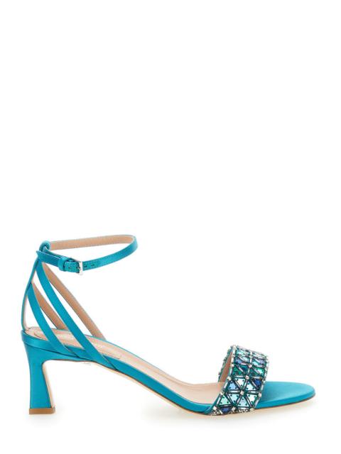Other Designers Alberta Ferretti Women Light Blue Sandals With Mirror-Like Details In Leather Woman