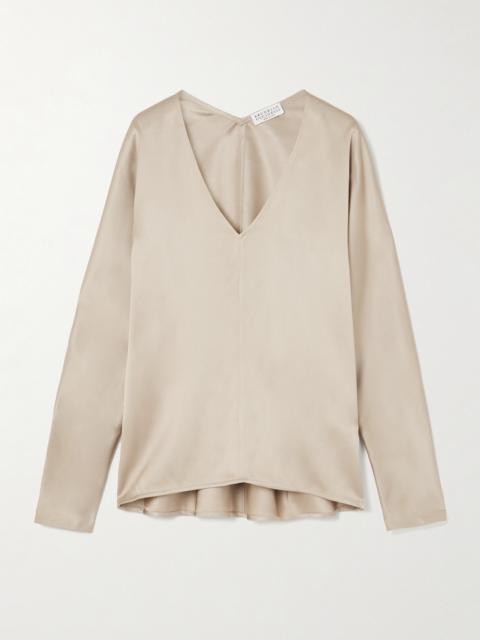 Brunello Cucinelli Silk-satin Blouse