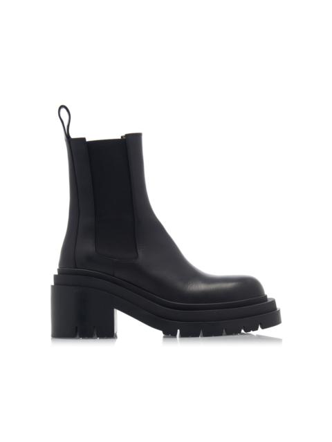 Bottega Veneta The Lug Leather Ankle Boots black