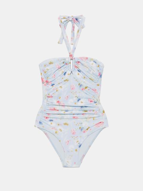 Zimmermann Blue Bouquet Floral Lucky Wide Link Swimsuit
