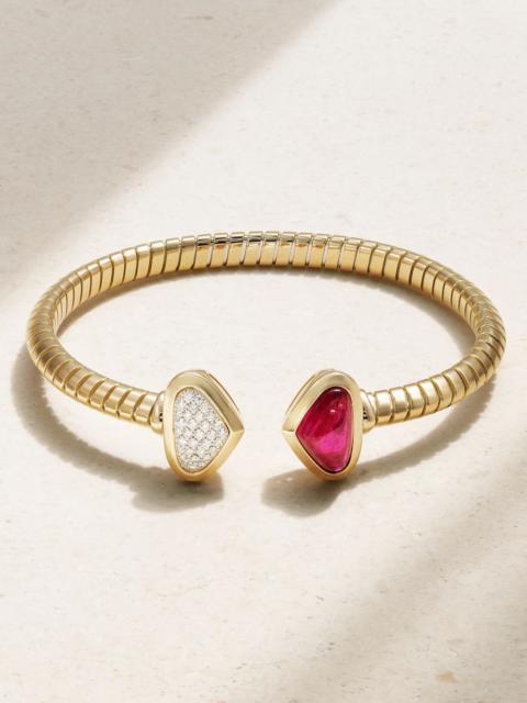 Marina B Trisolina Castagna 18-karat gold, diamond and rubellite bracelet Gold