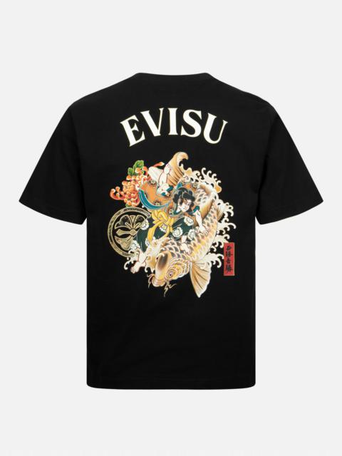 EVISU SEA GOD PRINT AND SEAGULL BROCADE APPLIQUÉ  REGULAR FIT T-SHIRT