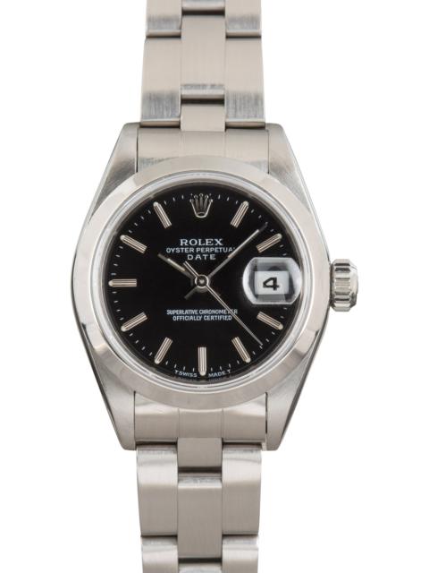 Ladies Rolex Date 69160 Black Dial