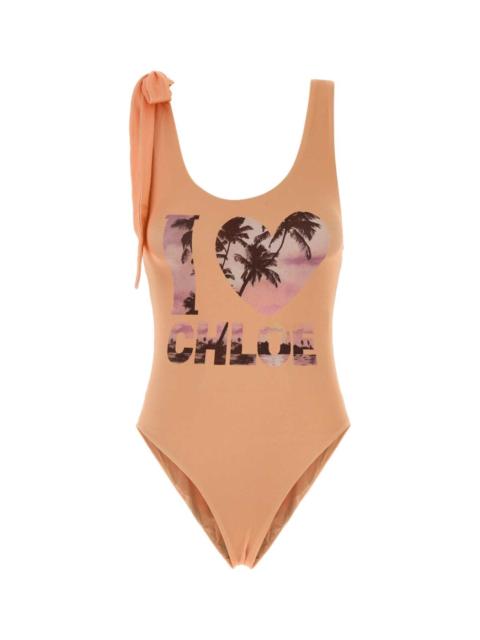 Chloé Chloe Women Salmon Pink Stretch Nylon Swimsuit