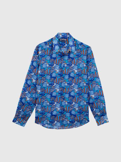 Vilebrequin Men Ramie Shirt Fishy Vibes