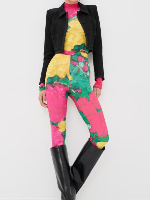 Balmain Second Skin Roses Print Jersey Leggings