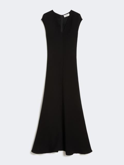 Sportmax Long dress with V-neck in canneté - BLACK